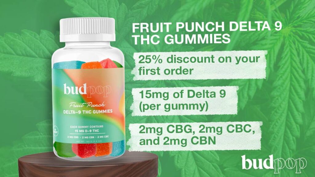 Delta 9 Gummies fruit punch delta 9 thc gummies budpop
